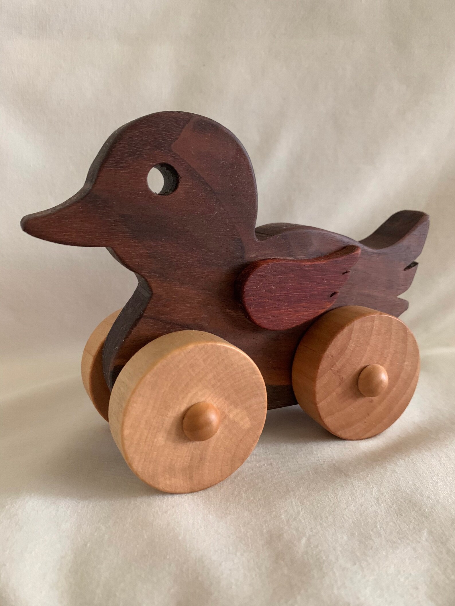 Wood Duck Push Toy Etsy