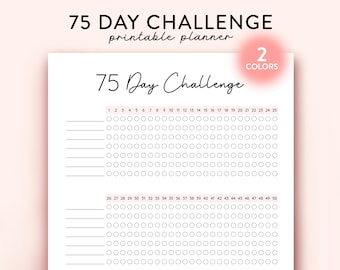 75 Tage Herausforderung druckbares, tägliches 75 Tage Tagebuch, 75 Soft Challenge Tracker, Gesundheits- und Fitnessziele, Habit Tracker, Diet Tracker