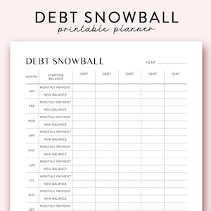 Debt Snowball Printable, Financial planner, Debt Payment Tracker, Debt Repayment Plan, Debt Payoff Log, Debt Overview, Budget Planner