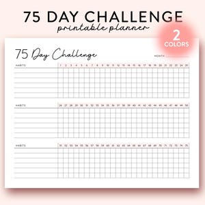 75 Day Challenge druckbare Landschaft, tägliche 75 Tage Challenge Journal, 75 Soft Challenge Tracker, Gesundheits- und Fitnessziele, Habit Tracker