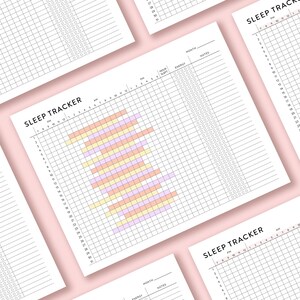Sleep Tracker Printable, Monthly Sleep Tracker Planner Printable PDF, Sleep log AM PM Sleep Tracker Digital Landscape Planner Habit Tracker