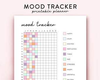 Mood Tracker Journal Printable,  Mood Tracker printable, A Year in Dots, Mood Tracker Digital, Emotion Tracker Printable A5 Journal Page