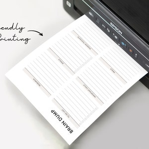 Brain Dump Printable, Thought Organizer, ADHD brain dump, Thought tracker Organization planner, Analysis Paralysis planner Thought journal