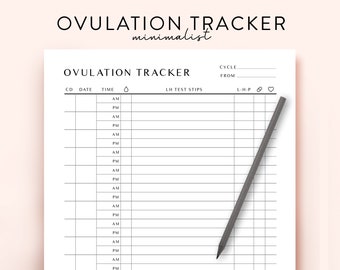 Ovulation Test Strips Tracker, Ovulation Tracker Printable, Ovulation Tracker Template, Ovulate test strip track, OPK Tracker