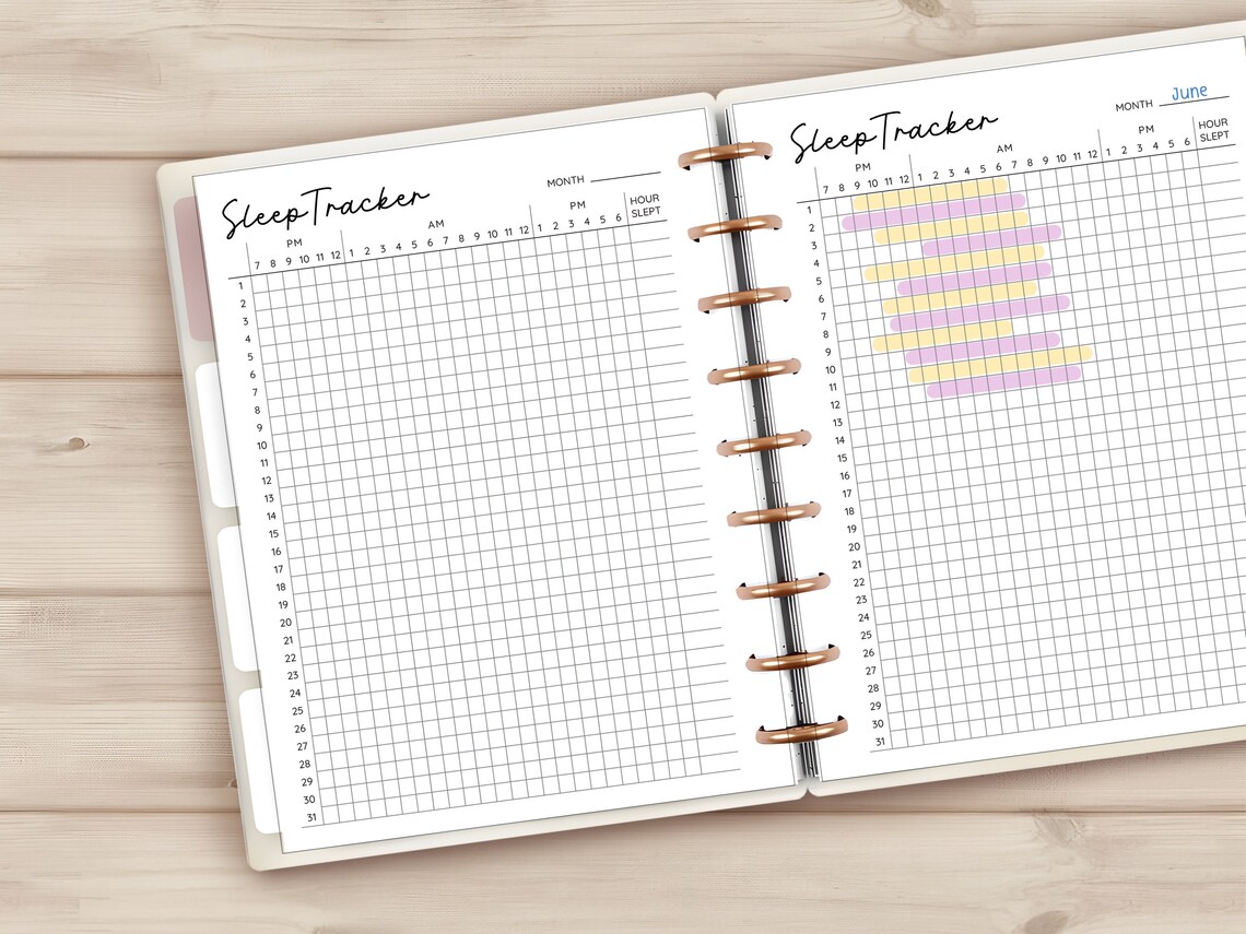 Happyplanner Sleep Tracker Printable Inserts Classic HP Insert Sleep ...