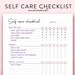 Self Care Checklist Printable Selfcare Checklist Printable Selfcare ...