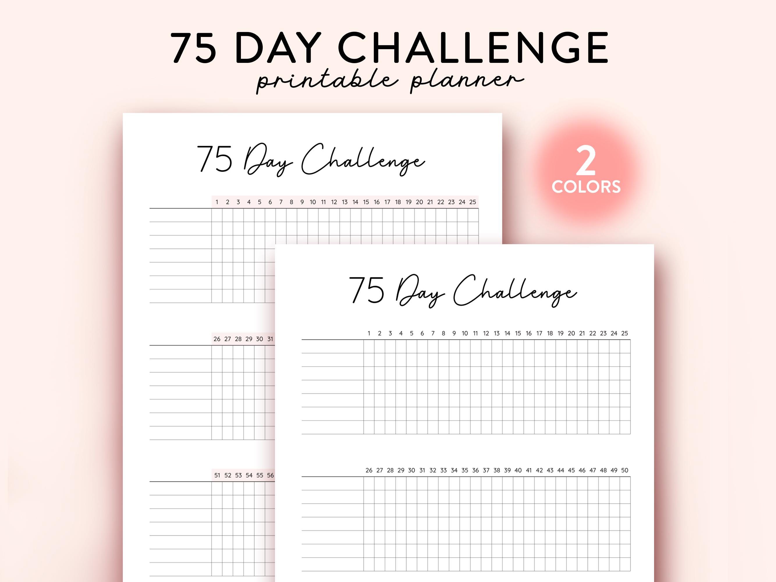 75 Day Challenge Printable, Daily 75 Day Challenge Journal, 75 Soft ...