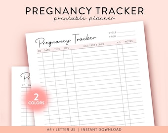 Schwangerschaft Tracker zum Ausdrucken, Schwangerschaftsteststreifen Tracker, Schwangerschaftstest Tracker Ovulation Vorlage, Fruchtbarkeitsplaner HKG OPK Tracker