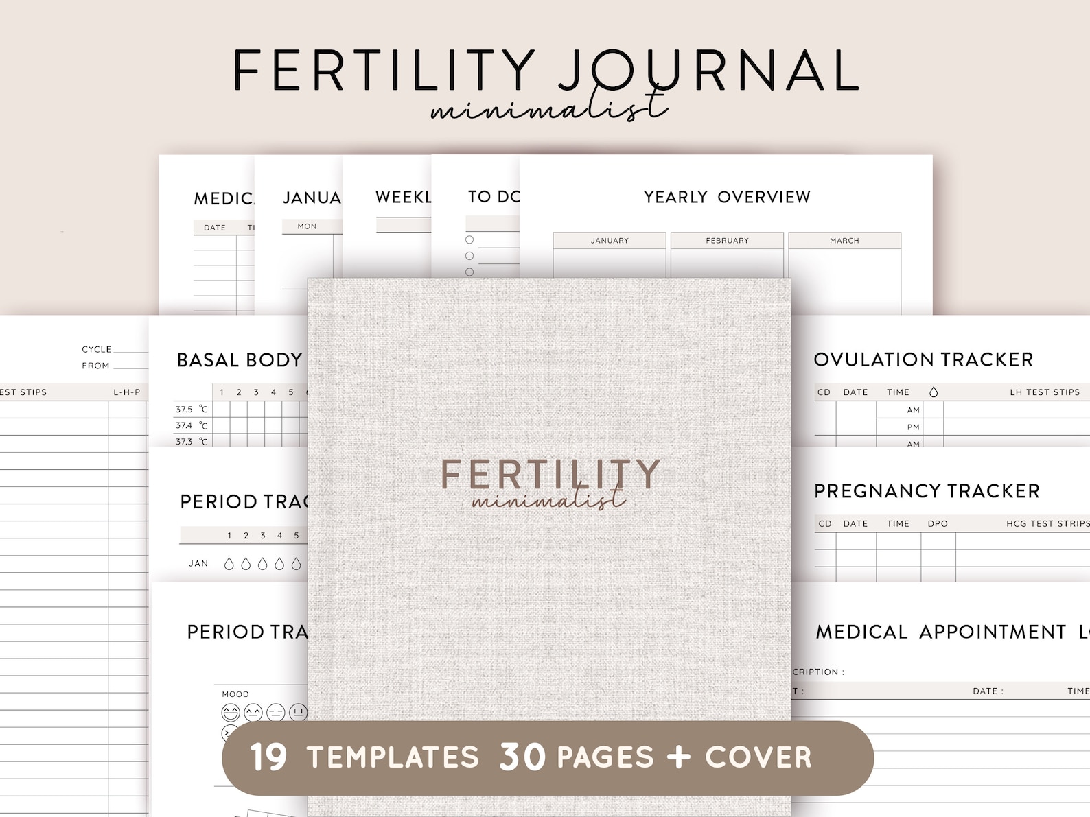 Fertility Journal Ovulation Tracker Printable, BBT Chart, Pregnancy ...