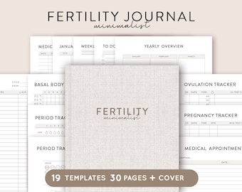 Fertility Journal Ovulation Tracker Printable, BBT Chart, Pregnancy Planner, Fertility Planner OPK Tracker Planner Period Tracker Pregnancy