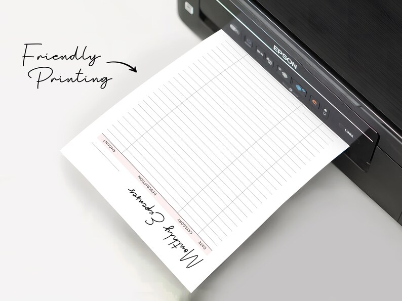 Monthly Expense Log Printable Expenses Tracker iPad Digital Etsy