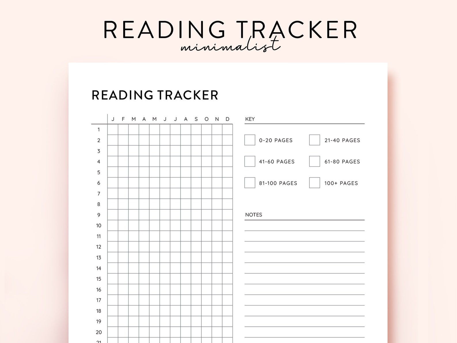 Minimalist Reading Tracker Printable Reading Tracker Template Etsy Minimalist Reading Tracker Printable Reading Tracker Template Etsy