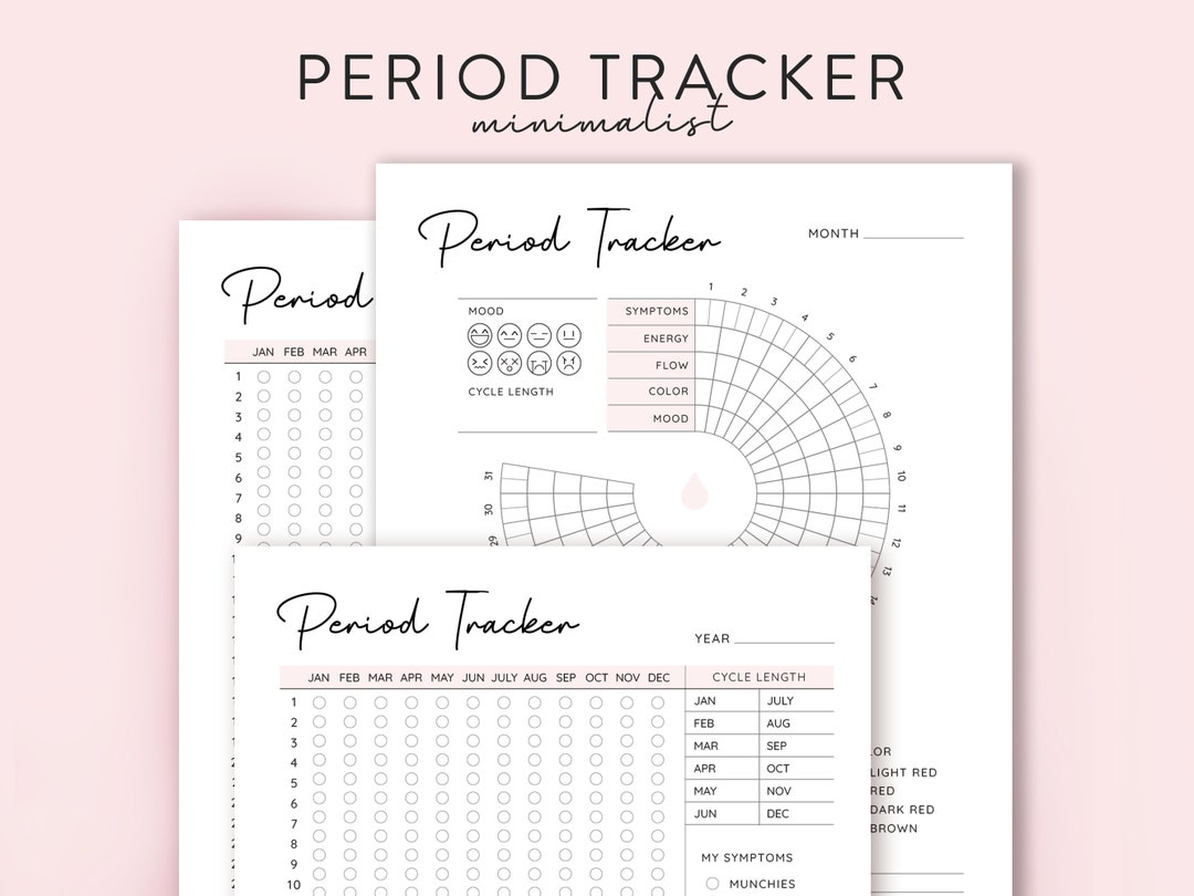 Minimal Period Tracker Digital Women Period Planner, Menstrual Cycle ...