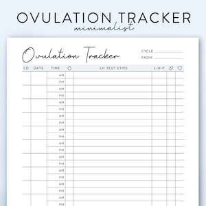 Ovulatieteststrips-tracker, afdrukbaar ovulatietracker, sjabloon ovulatietracker, zwangerschapsteststrips-tracker, OPK-tracker