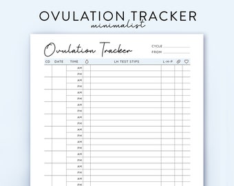Ovulation Test Strips Tracker, Ovulation Tracker Printable, Ovulation Tracker Template, Pregnancy Test Strips Tracker, OPK Tracker