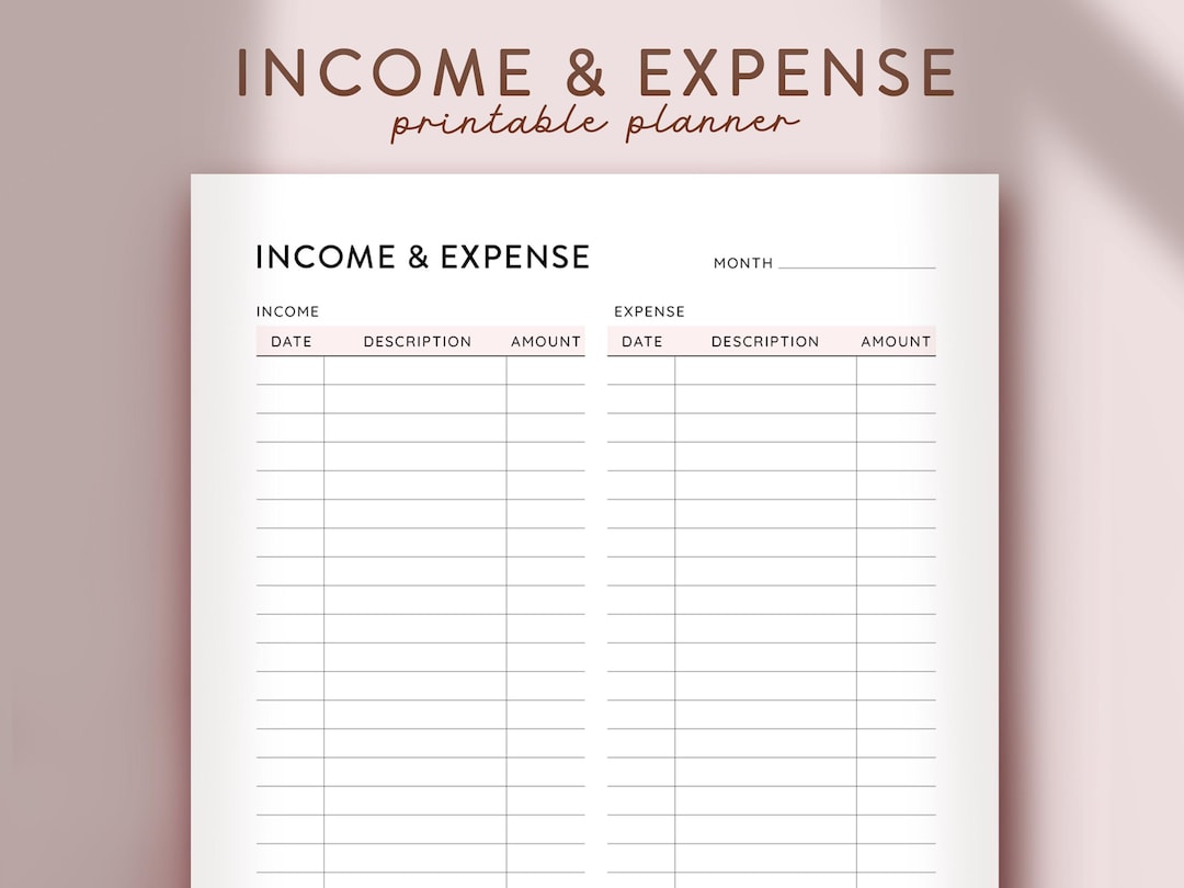 Weekly Income Log Income & Expense Tracker Printable, Income Tracker Printable, Monthly ...