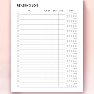 Reading Log Printable, Reading Minutes Tracker Printable, Reading ...
