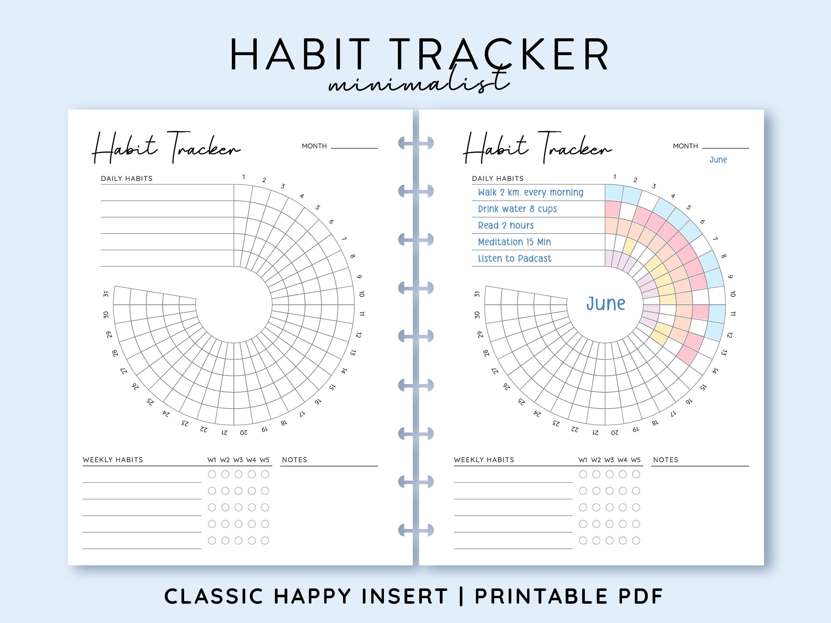 Happyplanner Circle Habit Tracker Printable, Happy Planner Habit ...