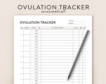 Ovulation Test Strips Tracker, Ovulation Tracker Printable, Ovulation Tracker Template, Ovulate test strip track, OPK Tracker