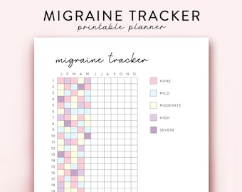 Migraine Tracker Printable, Headache template, Migraine Track Headache Symptom Tracker, Migraine journal, Headache Log, Headache tracker