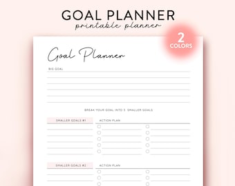 2025 Goal Settings Worksheet Printable, Goal Planner Printable Goal Action Planner, SMART Goals, Goal Action Plan, Worksheet Goal Planning