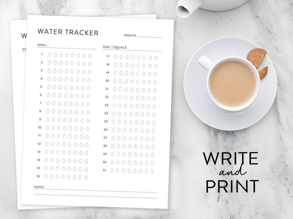 Editable Monthly Water Tracker Printable, Monthly Water Intake Tracker ...