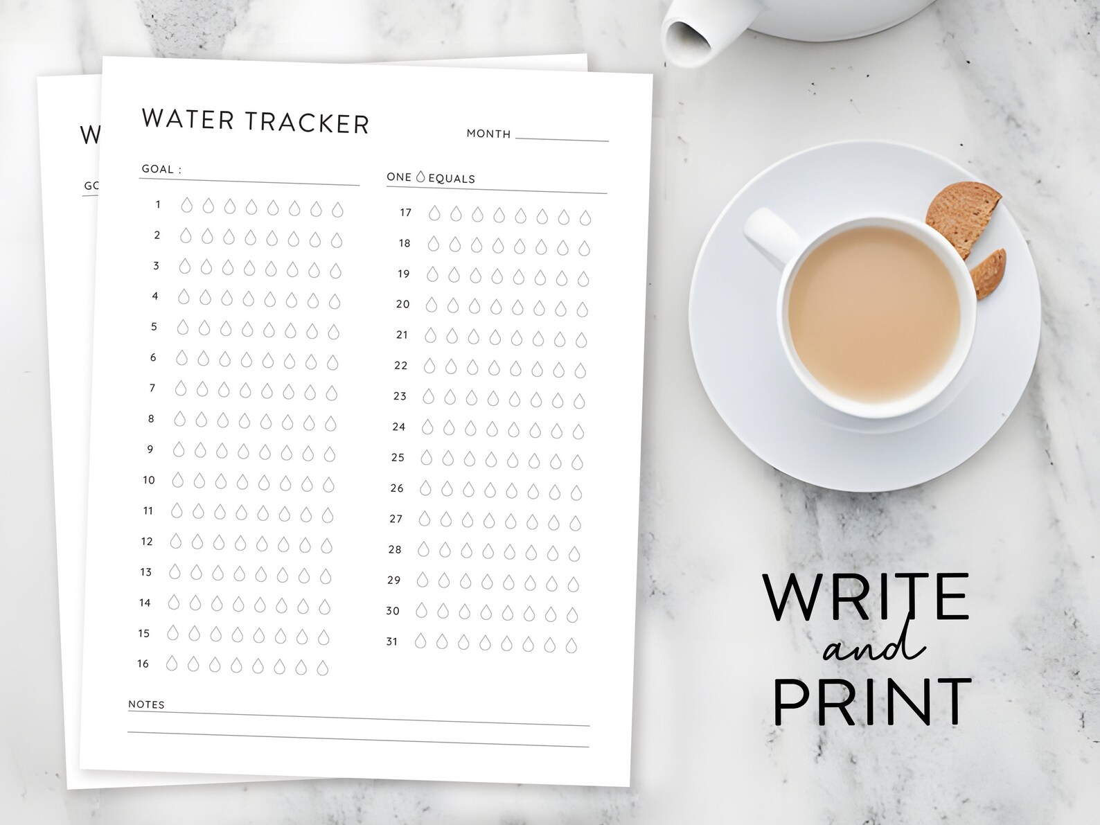 Editable Monthly Water Tracker Printable, Monthly Water Intake Tracker ...