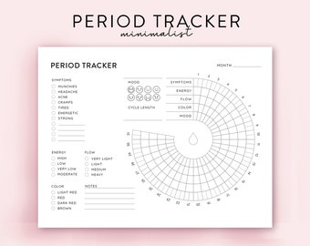 Minimaler digitaler Periodenplaner Landschaft, Menstruationstracker, Skizzenplaner, Skizzenplaner für Frauen und Männer zum Ausdrucken