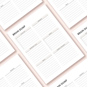 Brain Dump Printable, Thought Organizer, ADHD brain dump, Thought tracker Organization planner, Analysis Paralysis planner Thought journal