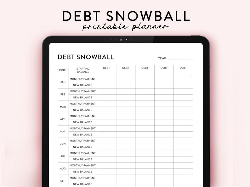 Debt Snowball Printable, Financial Planner, Debt Payment Tracker, Debt ...