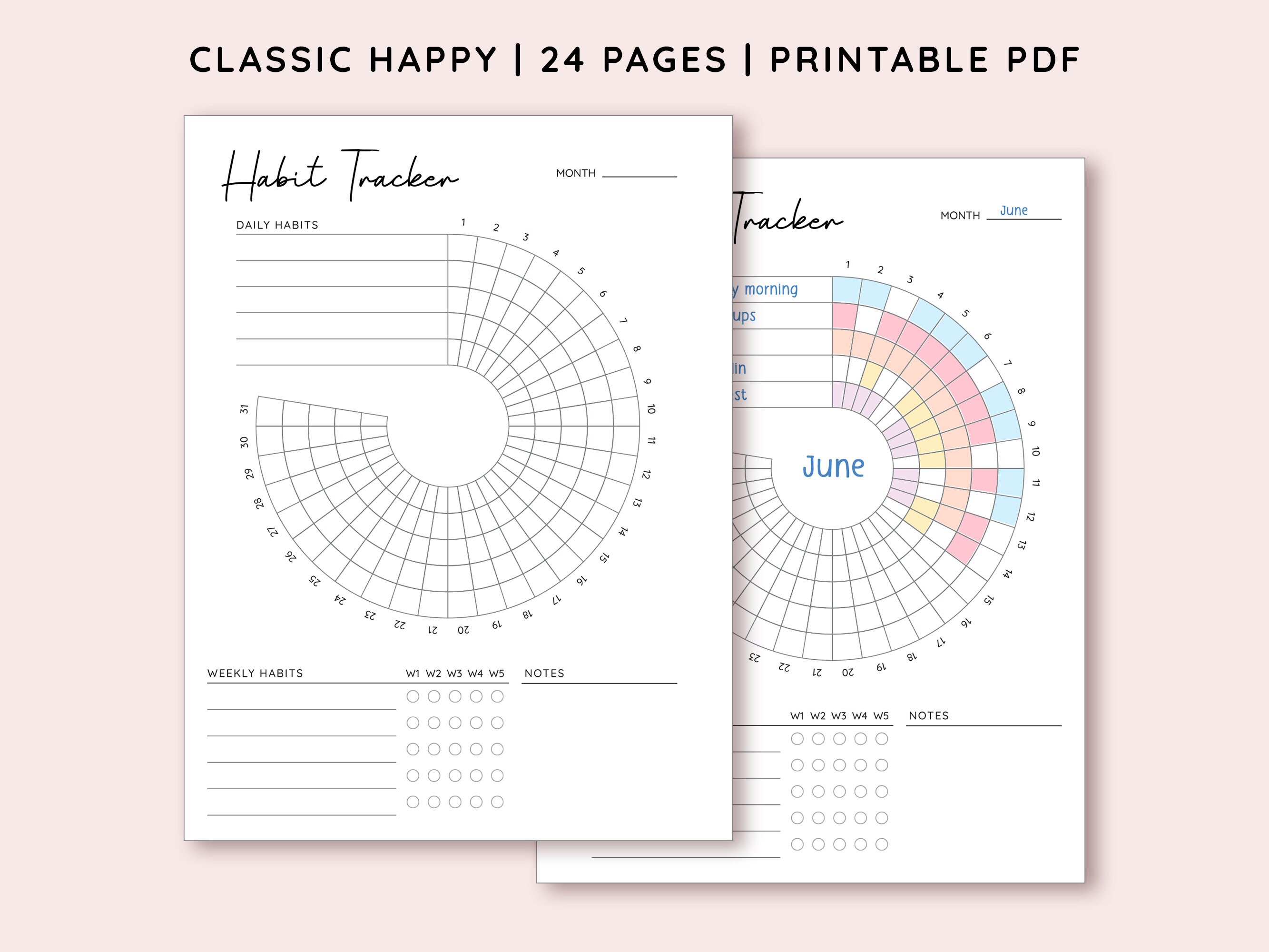 Happyplanner Circle Habit Tracker Printable, Happy Planner Habit ...