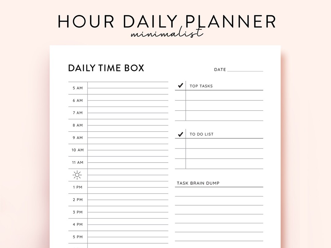 Hour Daily Planner Printable, Hourly Planner Military Time Plan ...