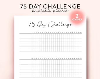 75 Tage Herausforderung druckbares, tägliches 75 Tage Tagebuch, 75 Soft Challenge Tracker, Gesundheits- und Fitnessziele, Habit Tracker, Diet Tracker