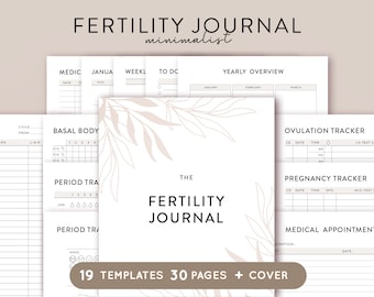 Fertility Journal Ovulation Tracker Printable, BBT Chart, Pregnancy Planner, Fertility Planner OPK Tracker Planner Period Tracker Pregnancy