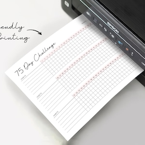 75 Day Challenge Printable, Daily 75 Day Challenge journal, 75 Soft Challenge Tracker, Health and Fitness Goals, Habit Tracker, Diet Tracker