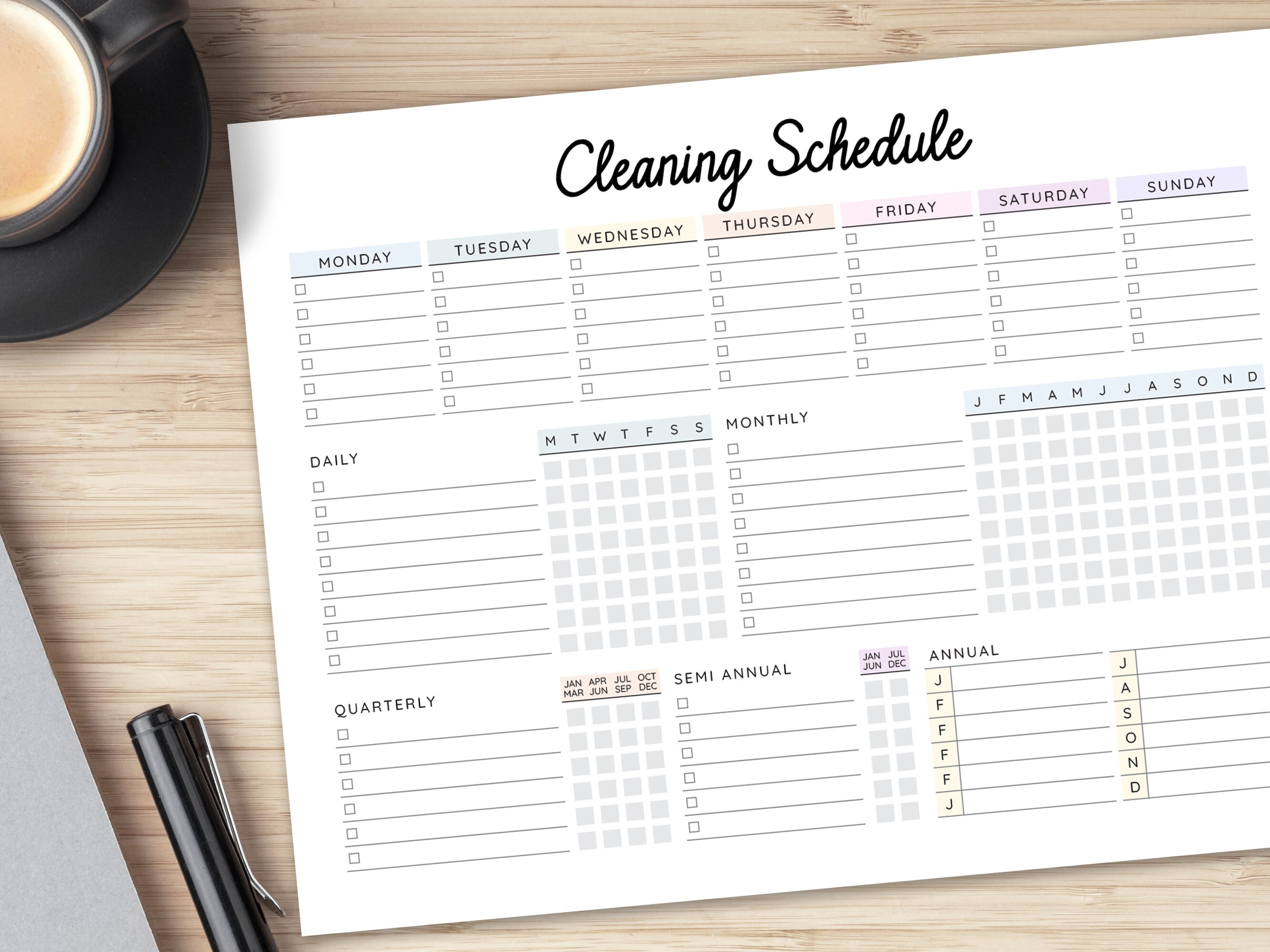 Editable Cleaning Schedule Template Weekly Weekly Cleaning Goodnotes ...