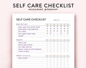 Self Care Checklist printable Selfcare checklist printable SelfCare tracker Wellness Planner Printable Self care to do list Skincare routine
