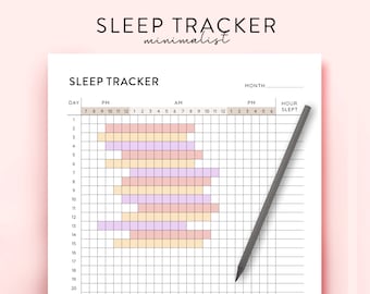Sleep Tracker Printable, Monthly Sleep Tracker Planner Printable PDF, Sleep log AM PM Sleep Tracker Digital Habit Tracker
