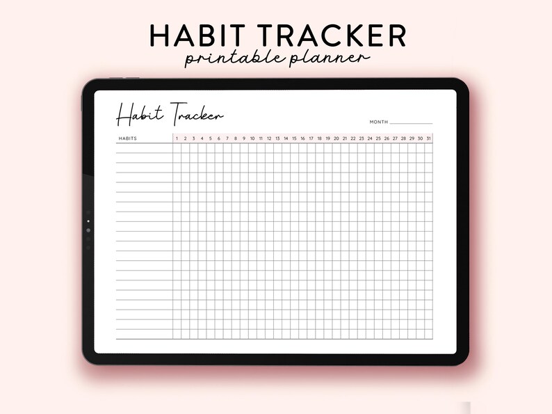 Monthly Habit Tracker Printable Landscape, 30 Days Habit Tracker ...