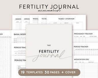 Fertility Journal Ovulation Tracker Printable, BBT Chart, Pregnancy Planner, Fertility Planner OPK Tracker Planner Period Tracker Pregnancy
