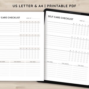 Self Care Checklist printable Selfcare checklist printable SelfCare tracker Wellness Planner Printable Self care to do list Skincare routine