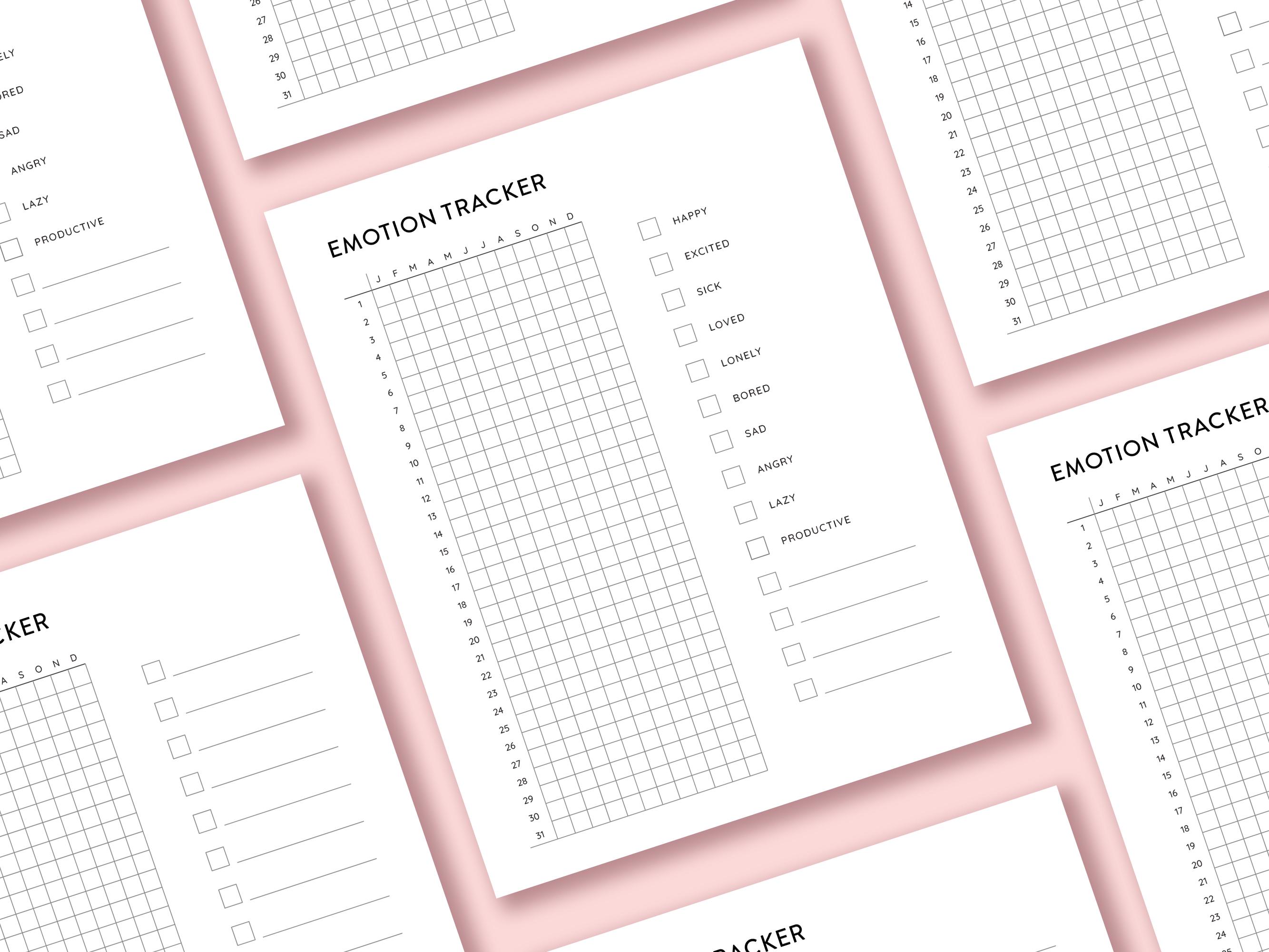 Emotion Tracker Printable, Mood Tracker Template, Emotion Mood Tracker ...