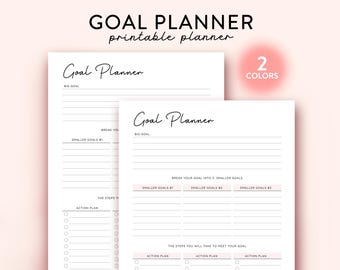 2025 Goal Settings Worksheet Printable, Goal Planner Printable Goal Action Planner, SMART Goals, Goal Action Plan, Worksheet Goal Planning
