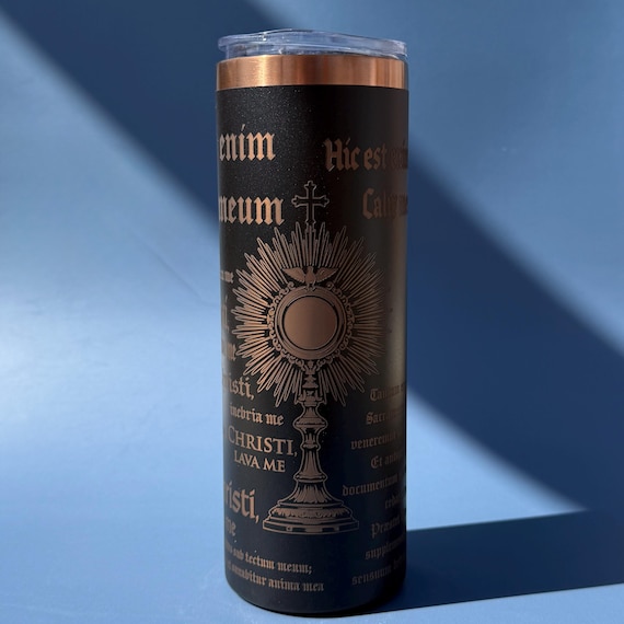 Catholic 20 oz Tumbler Cup Insulated Stainless Steel Sacred Heart Monstrance Design Religious  Priest Gift Fathers Day