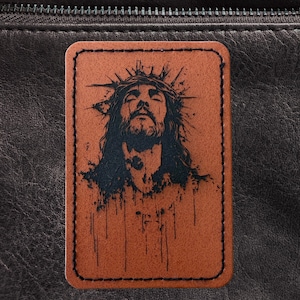 Parche termoadhesivo con el Santo Rostro de Jesús, regalo religioso, pasión de Cristo, sufrimiento, devocional católico, regalo cristiano, accesorio de arte sacro para coser