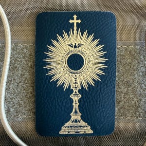 Catholic Liturgical Symbol Patch Tactical Veteran Gear Catholic Godson Gift Eucharistic Adoration Hook Loop Patch First Communion Present