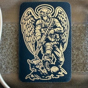 Modern Tactical St Michael Patch Guardian Angel Soldier Christian Backpack Badge Protective Morale Gear Military Gift Ideas for Men