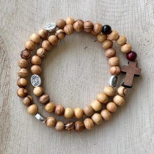 Rosary Bracelet St Michael Wearable Handmade Custom Catholic Gift Stretch Wrist Rosary Catholic Confirmation Gift EDC Devotions War Angel