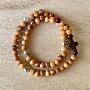St Joseph Rosary Bracelet Handmade Custom Catholic Gift Holy Family Stretch Wrist Rosary Catholic Confirmation Gift EDC Devotions
