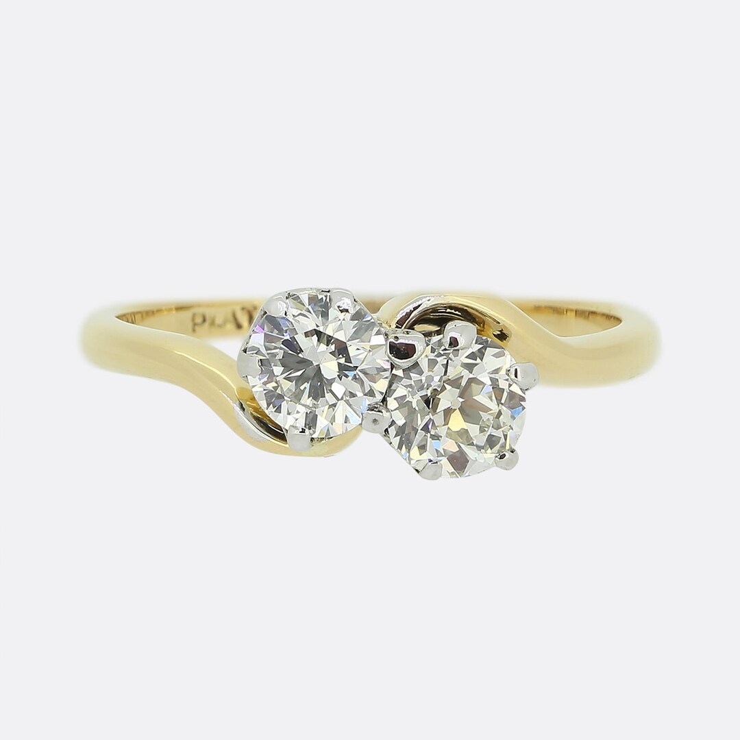 Vintage Two-stone Diamond Ring - Etsy